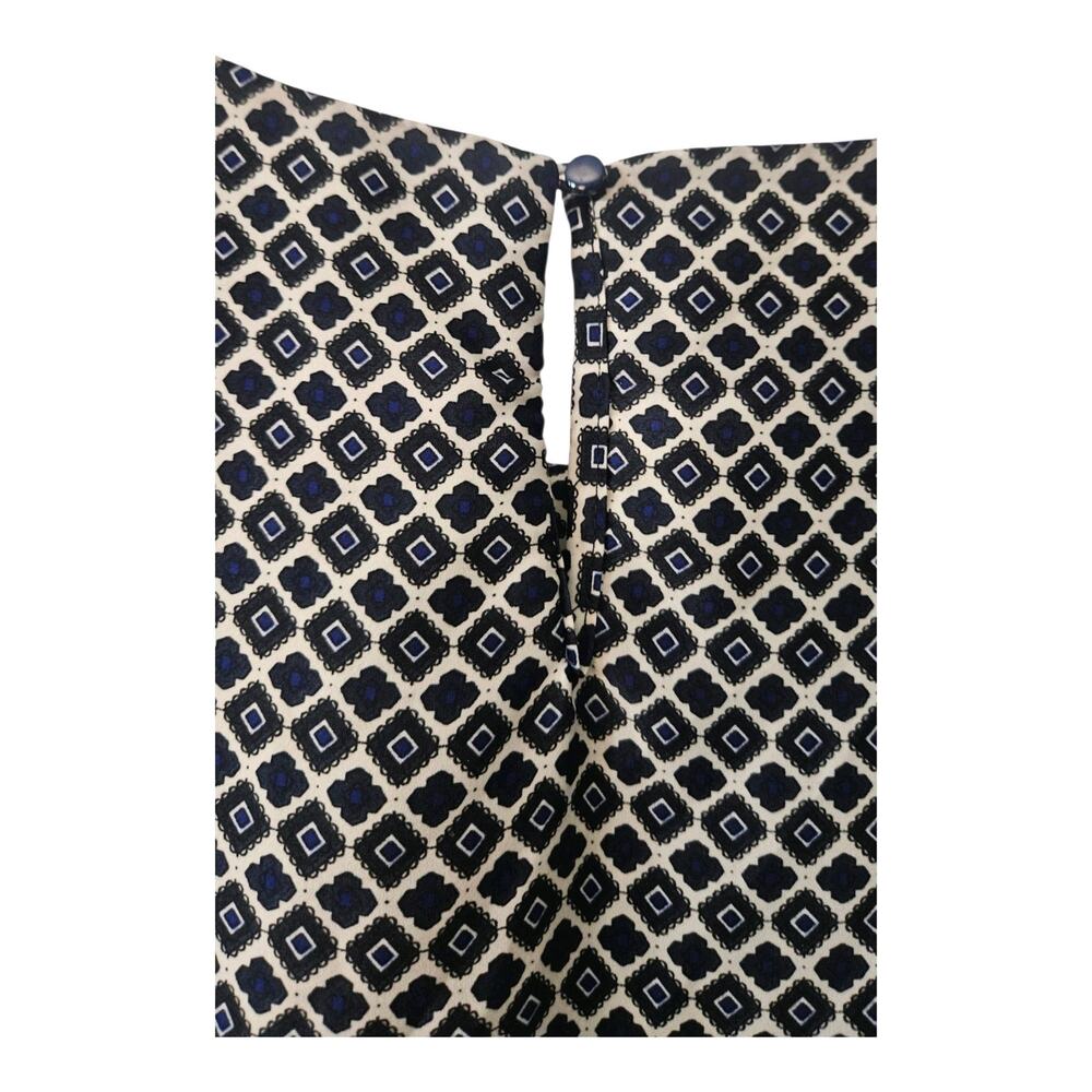Dalia Collection Womens M Blouse Top 3/4 Sleeve Keyhole Button Geometric Boxy - Picture 6 of 9